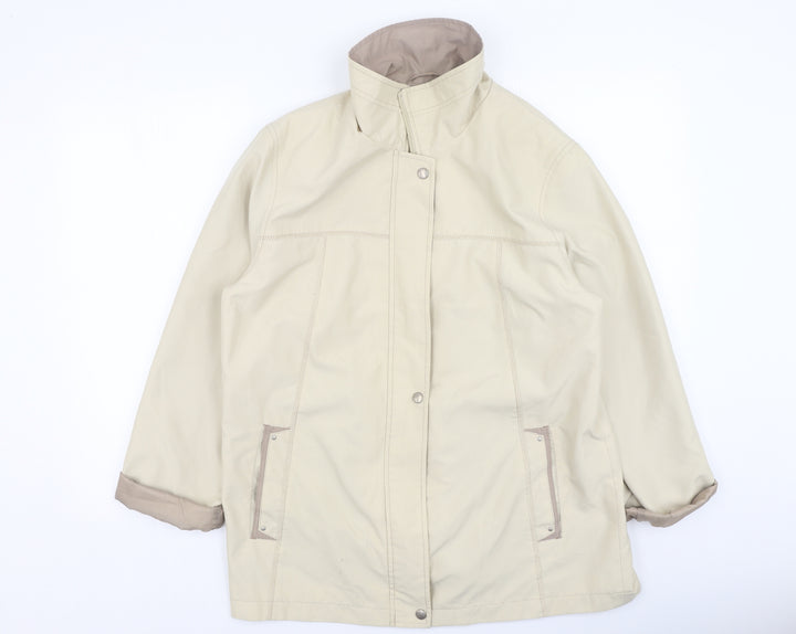EWM Womens Beige Jacket Coatigan Size 14