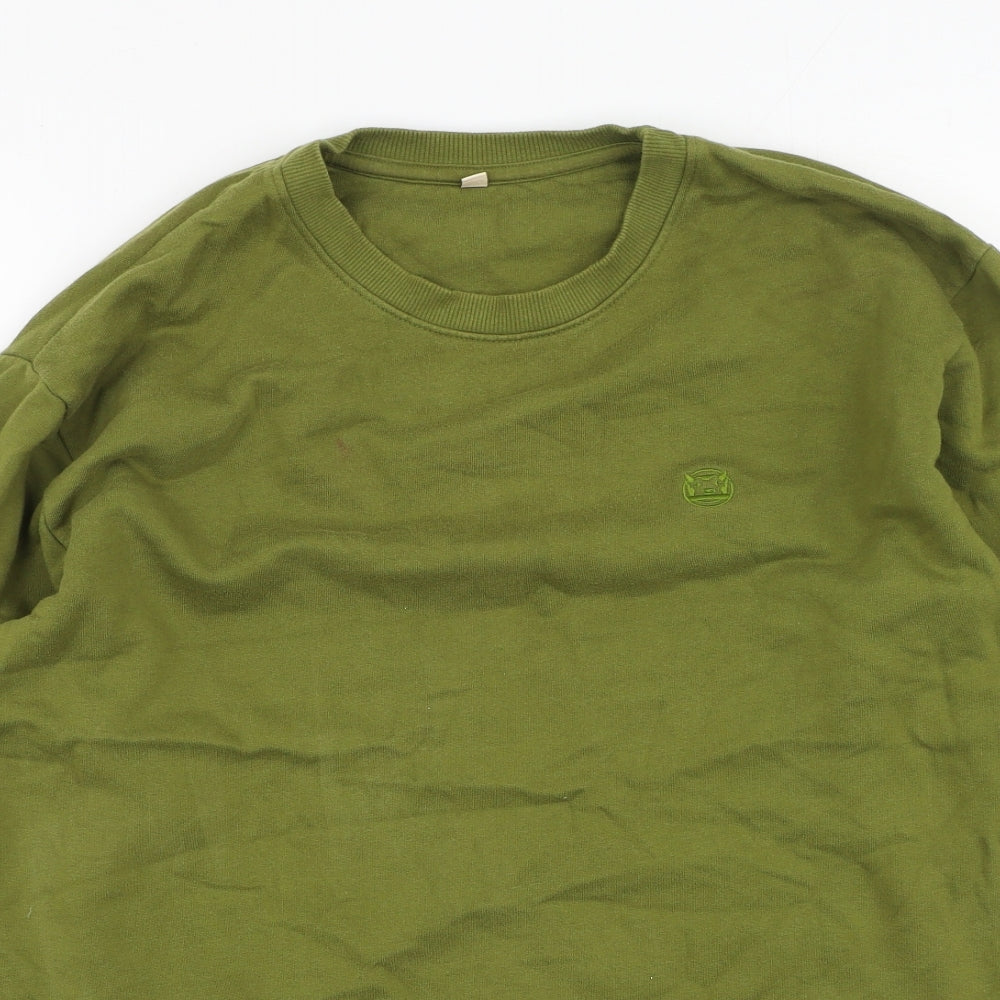 Preworn Mens Green  Cotton Pullover Sweatshirt Size L
