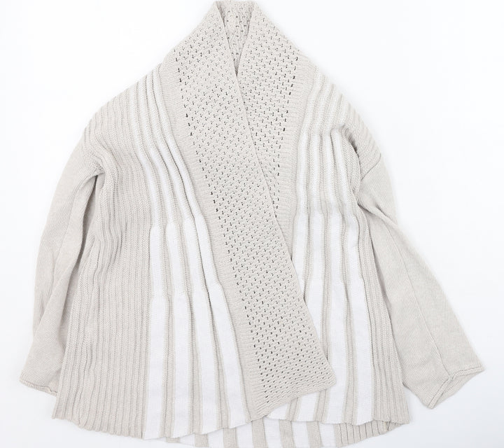 Chicco Womens Beige Round Neck Cotton Cardigan Jumper Size S