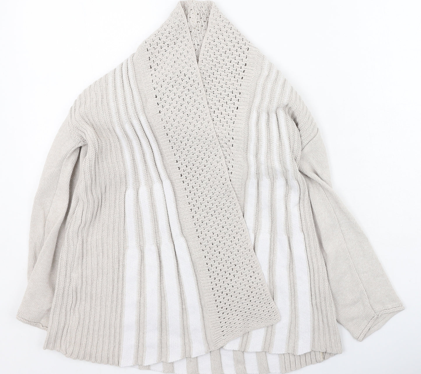 Chicco Womens Beige Round Neck  Cotton Cardigan Jumper Size S