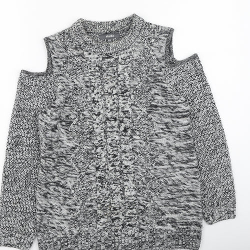 Studio Womens Grey Round Neck  Acrylic Pullover Jumper Size 12