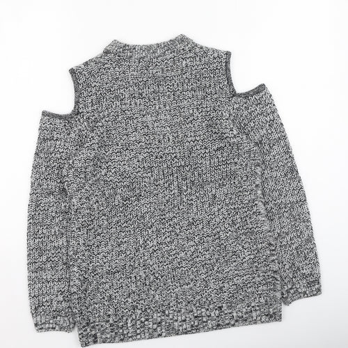 Studio Womens Grey Round Neck  Acrylic Pullover Jumper Size 12