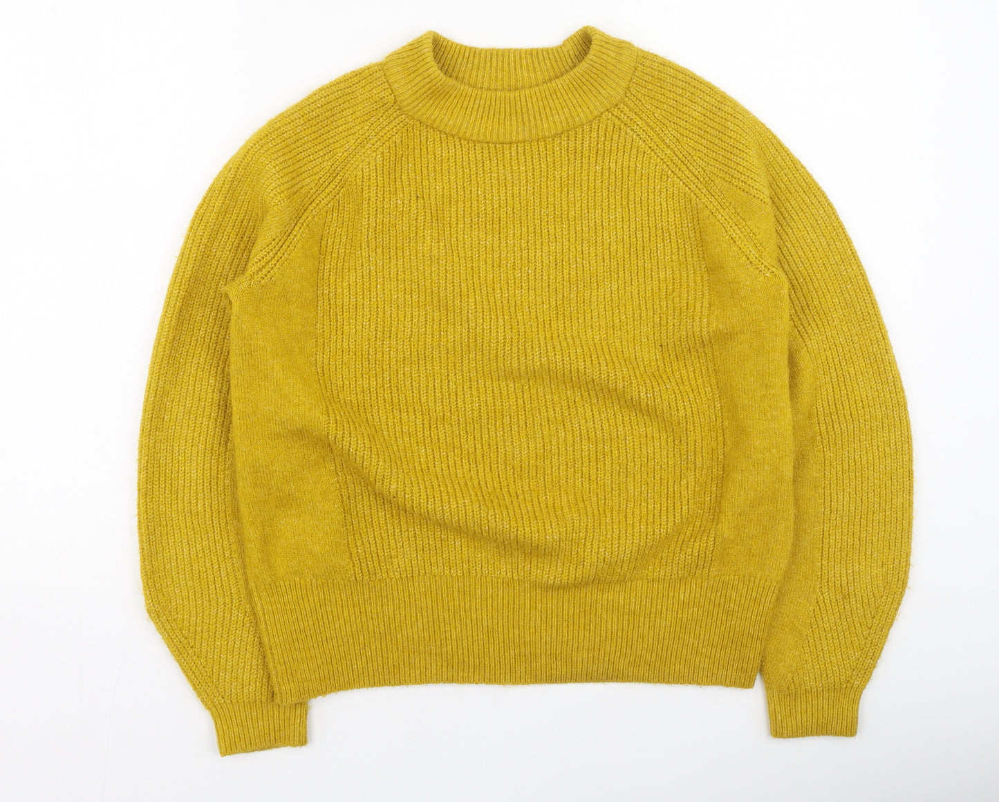 Marks and Spencer Womens Yellow Round Neck  Acrylic Pullover Jumper Size S