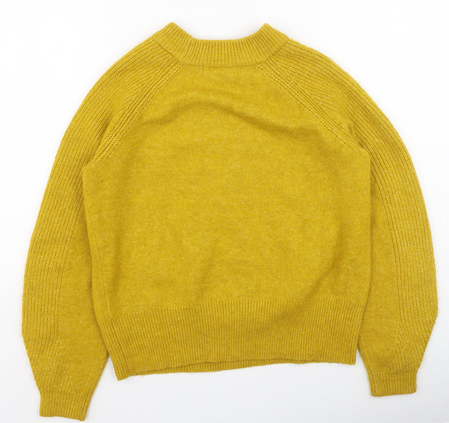 Marks and Spencer Womens Yellow Round Neck  Acrylic Pullover Jumper Size S
