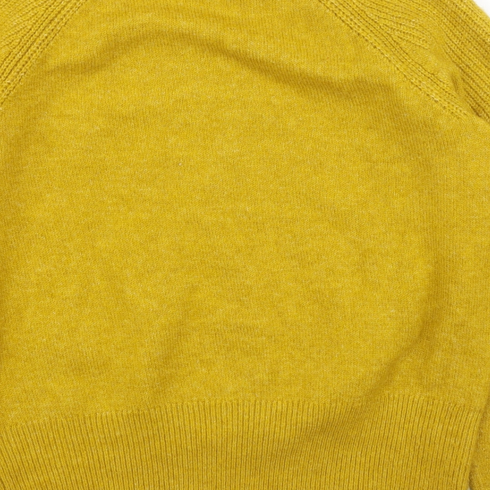 Marks and Spencer Womens Yellow Round Neck  Acrylic Pullover Jumper Size S