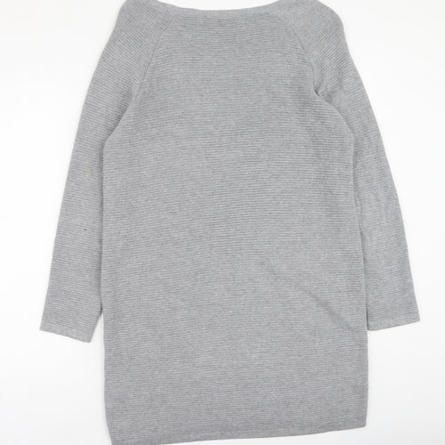 Marks and Spencer Womens Grey  Viscose Jumper Dress  Size 12  Round Neck