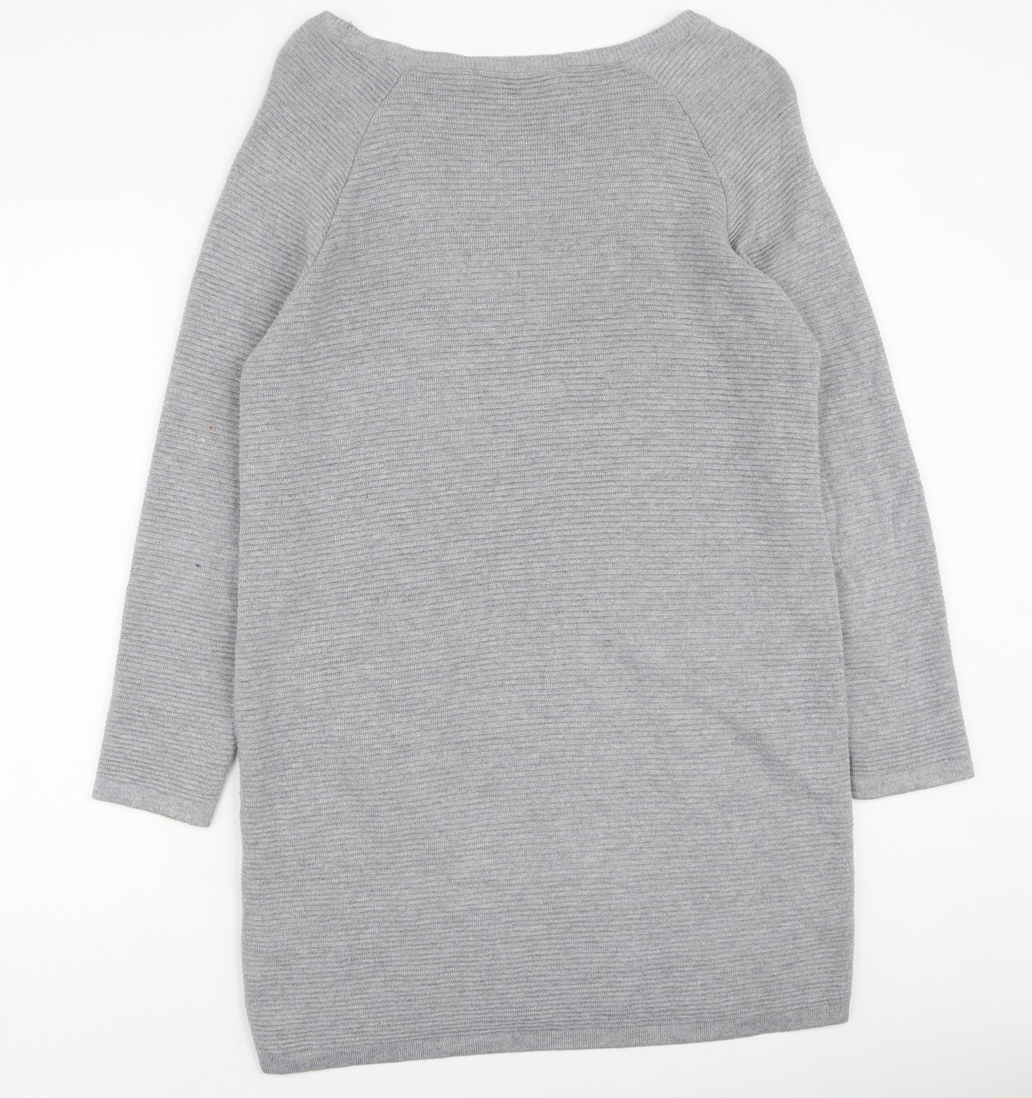 Marks and Spencer Womens Grey  Viscose Jumper Dress  Size 12  Round Neck