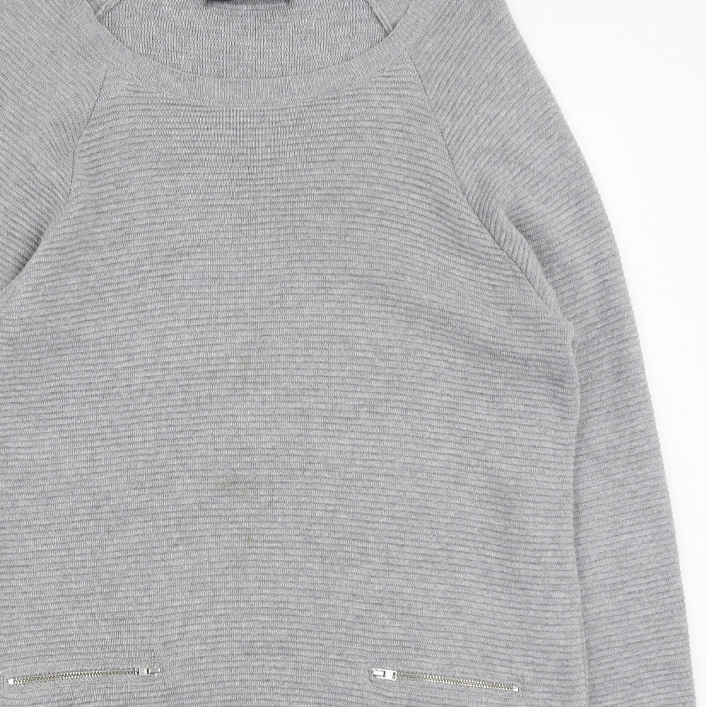 Marks and Spencer Womens Grey  Viscose Jumper Dress  Size 12  Round Neck