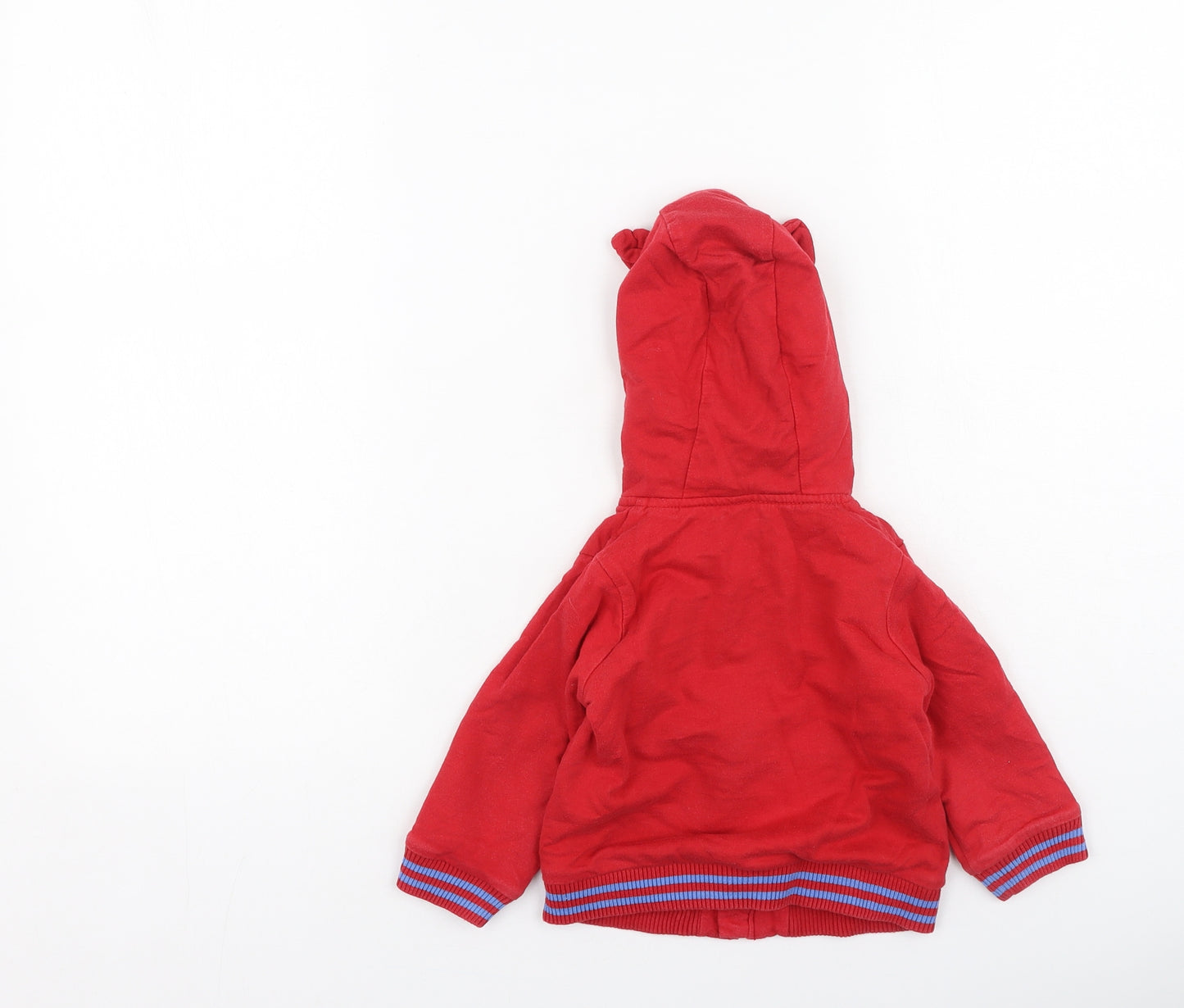 TU Boys Red  Cotton Full Zip Jumper Size 12-18 Months