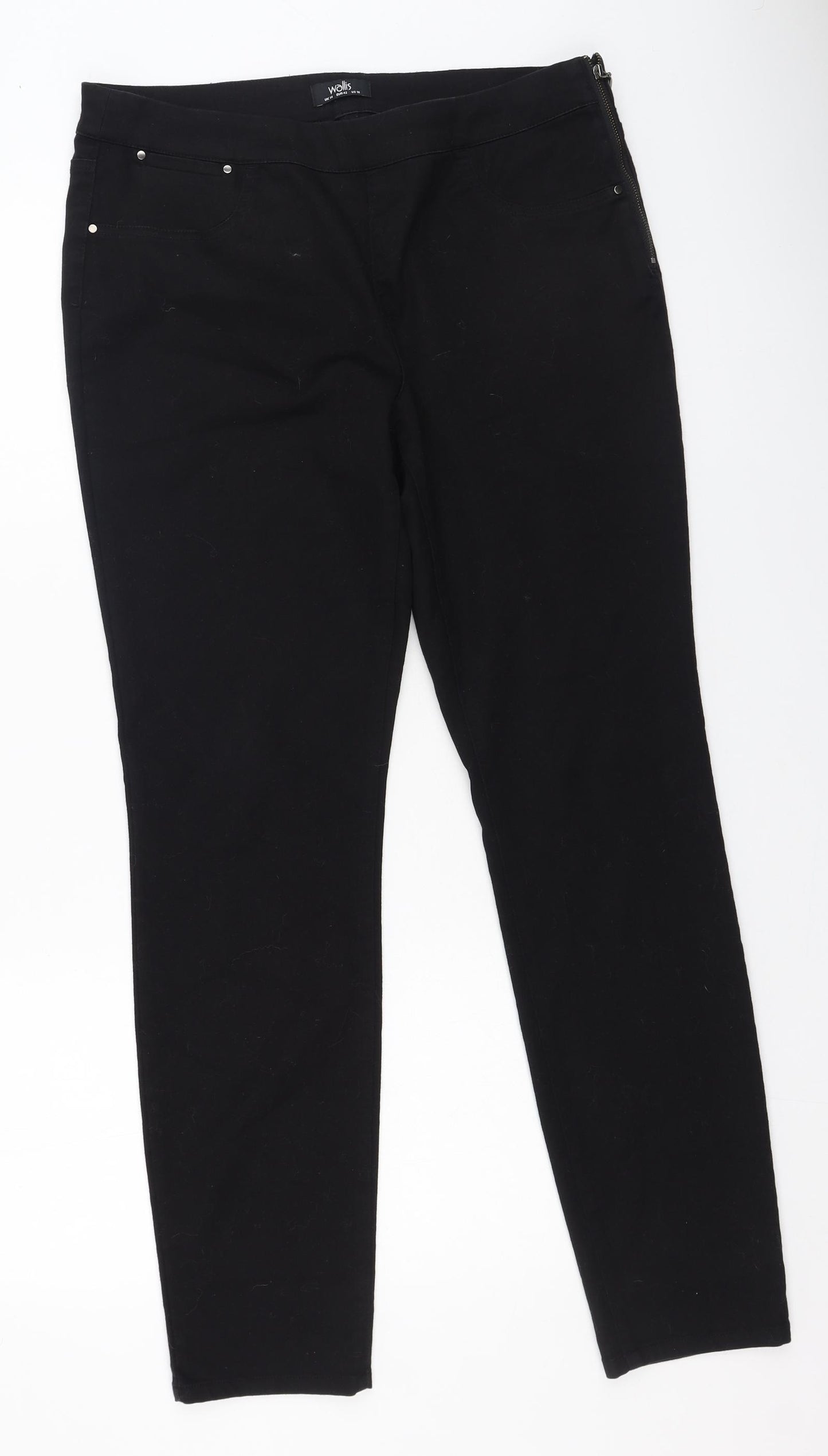 Wallis Womens Black  Cotton Jegging Jeans Size 14 L31 in Regular