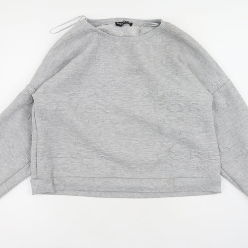 Select Womens Grey  Viscose Pullover Sweatshirt Size L