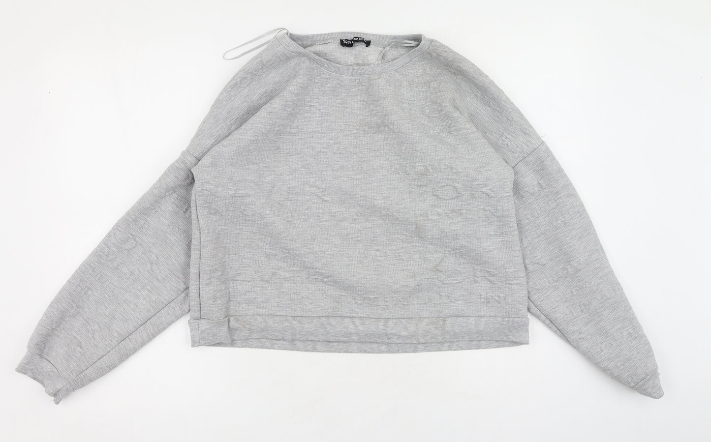 Select Womens Grey  Viscose Pullover Sweatshirt Size L