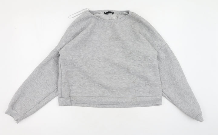 Select Womens Grey  Viscose Pullover Sweatshirt Size L