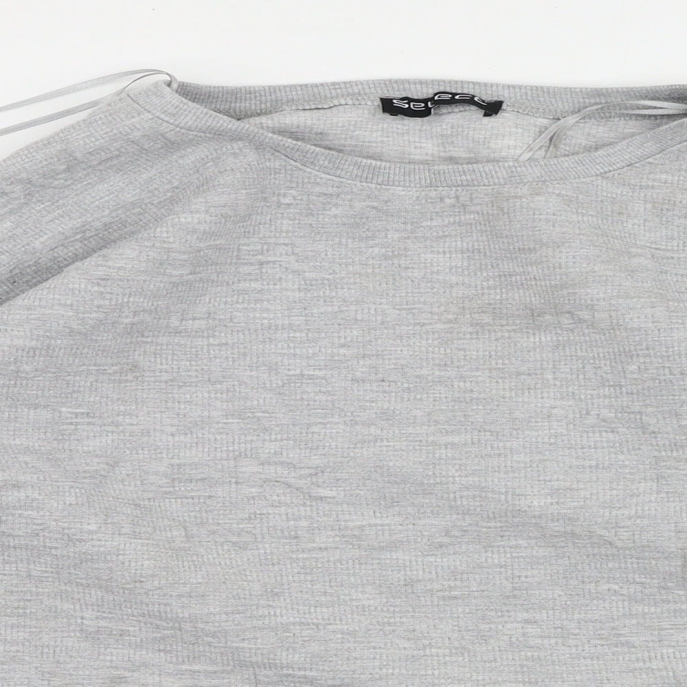 Select Womens Grey  Viscose Pullover Sweatshirt Size L