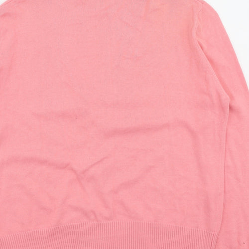 EA Womens Pink Round Neck  Cotton Cardigan Jumper Size XL