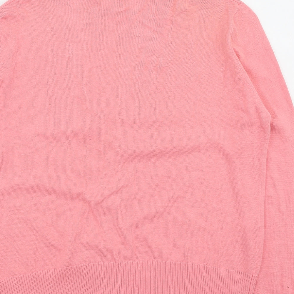 EA Womens Pink Round Neck  Cotton Cardigan Jumper Size XL