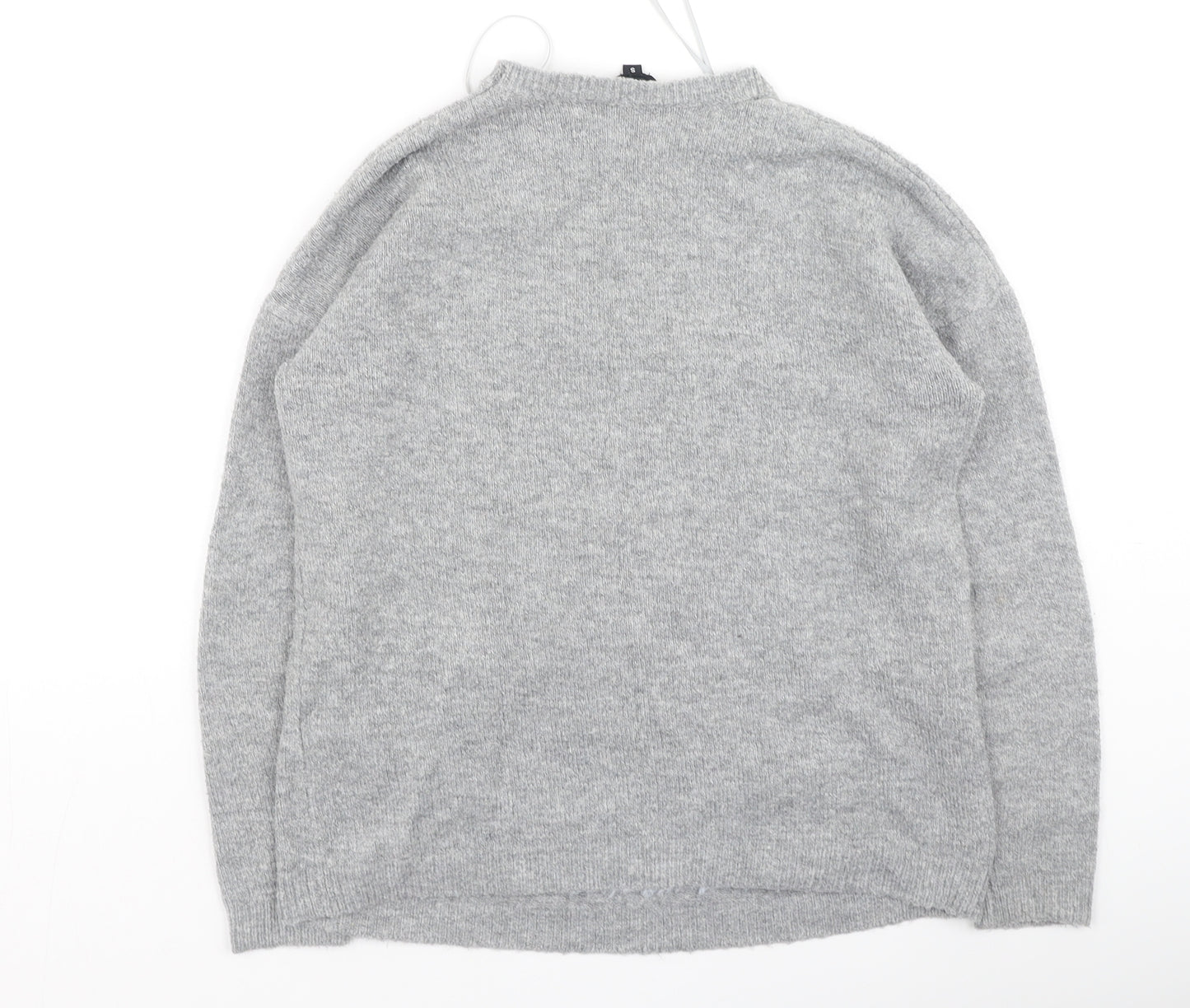 Peacocks Womens Grey Round Neck  Polyester Pullover Jumper Size S