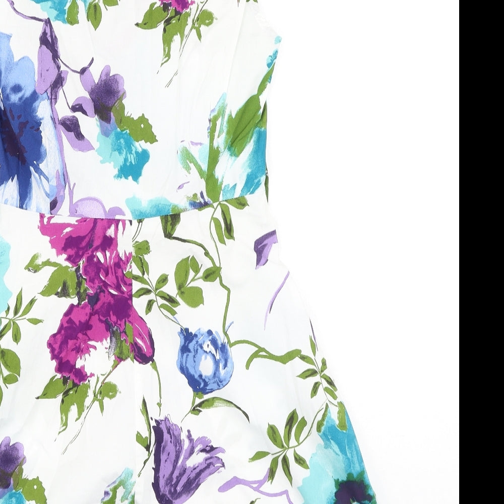 Rinascimento Womens Multicoloured Floral Cotton Fit & Flare  Size S  V-Neck