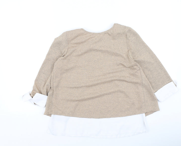 Dorothy Perkins Womens Brown Round Neck  Polyester Pullover Jumper Size 8