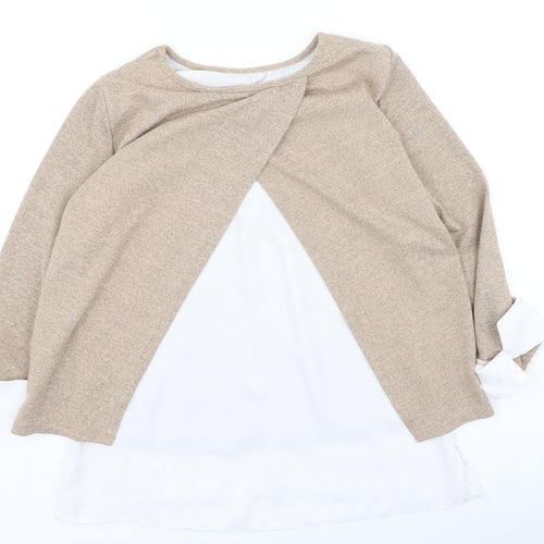 Dorothy Perkins Womens Brown Round Neck  Polyester Pullover Jumper Size 8