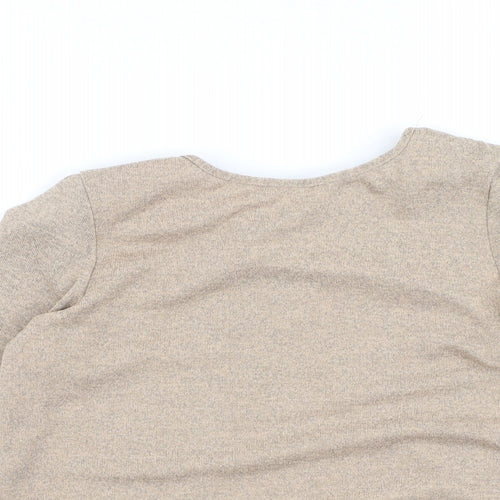 Dorothy Perkins Womens Brown Round Neck  Polyester Pullover Jumper Size 8
