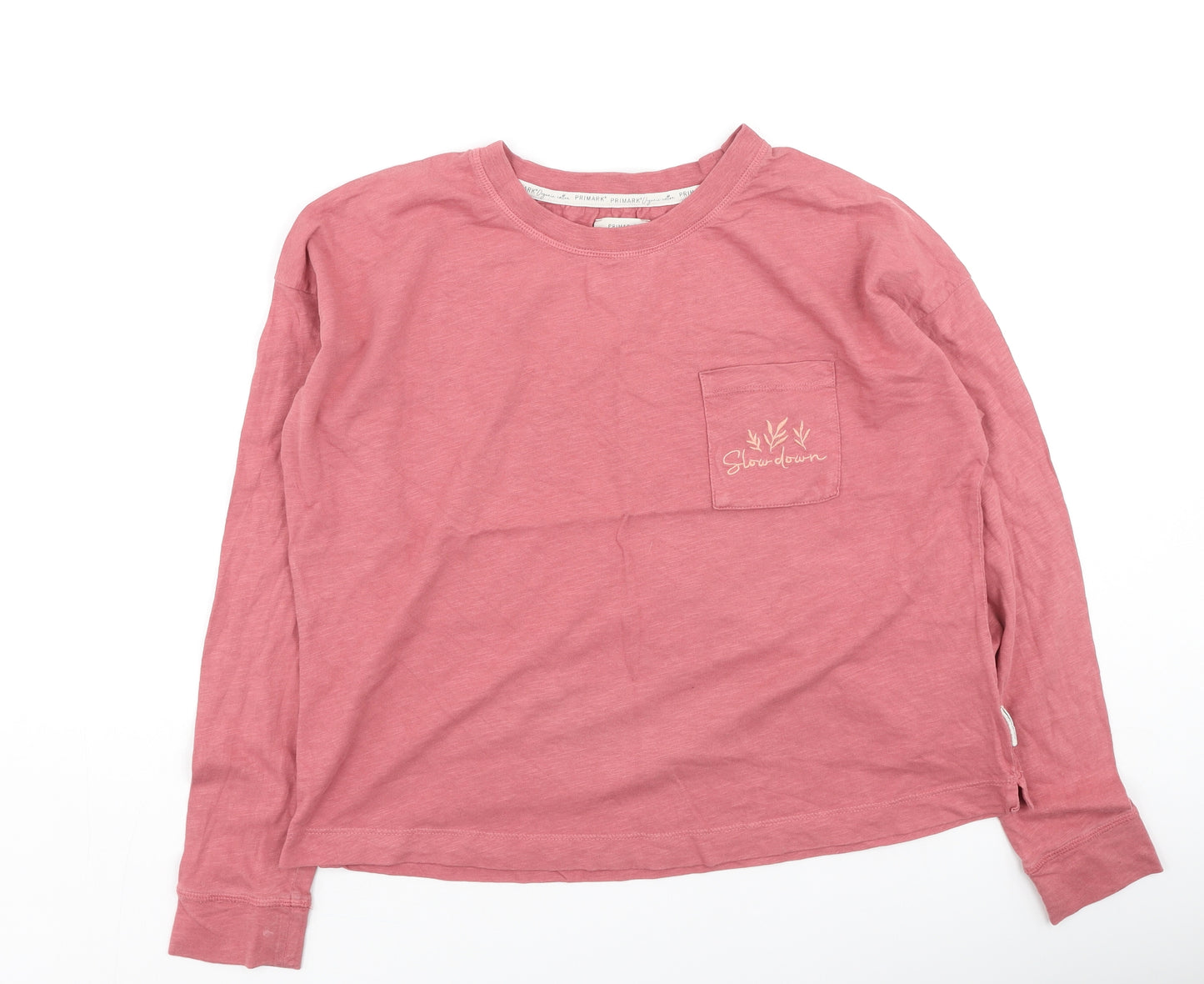 Primark Womens Pink Solid Cotton Top Pyjama Top Size XS