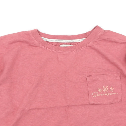 Primark Womens Pink Solid Cotton Top Pyjama Top Size XS