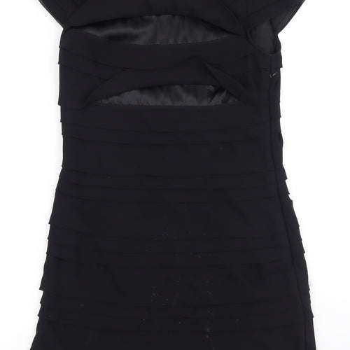French Connection Womens Black  Polyester Bodycon  Size 8  Round Neck