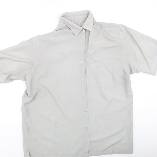 F&F Mens Grey  Polyester  Button-Up Size L Collared
