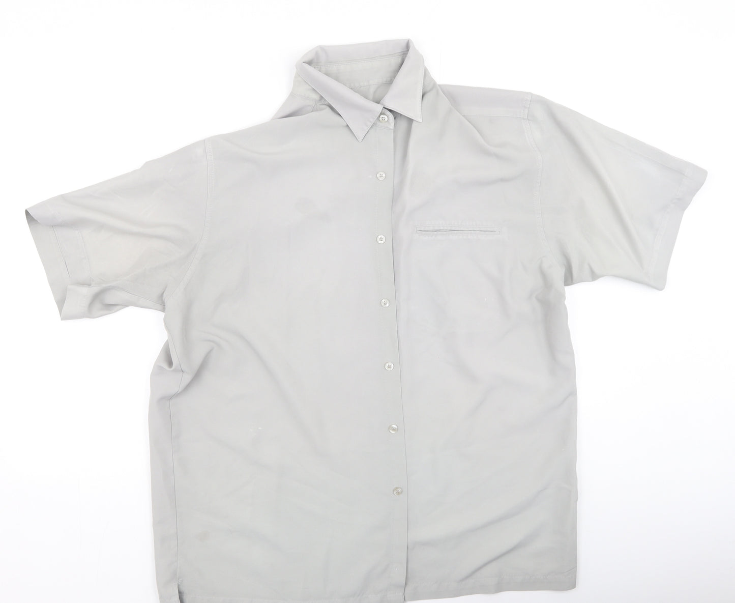F&F Mens Grey  Polyester  Button-Up Size L Collared