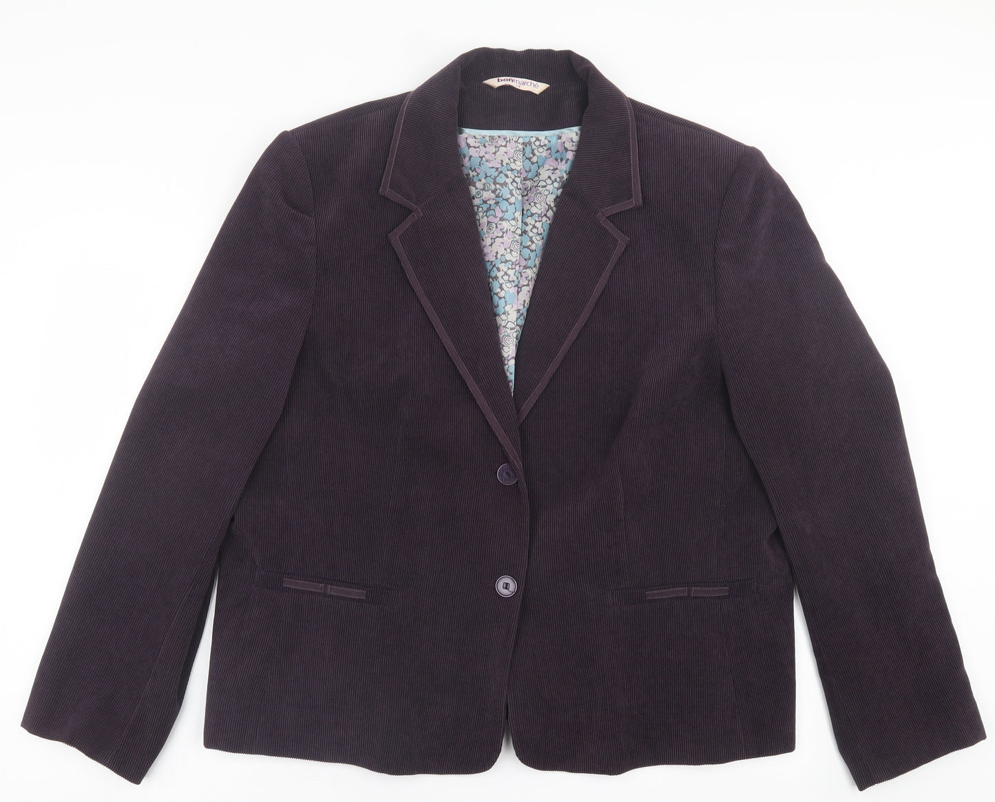 Bonmarché Womens Purple   Jacket Blazer Size 24  Button