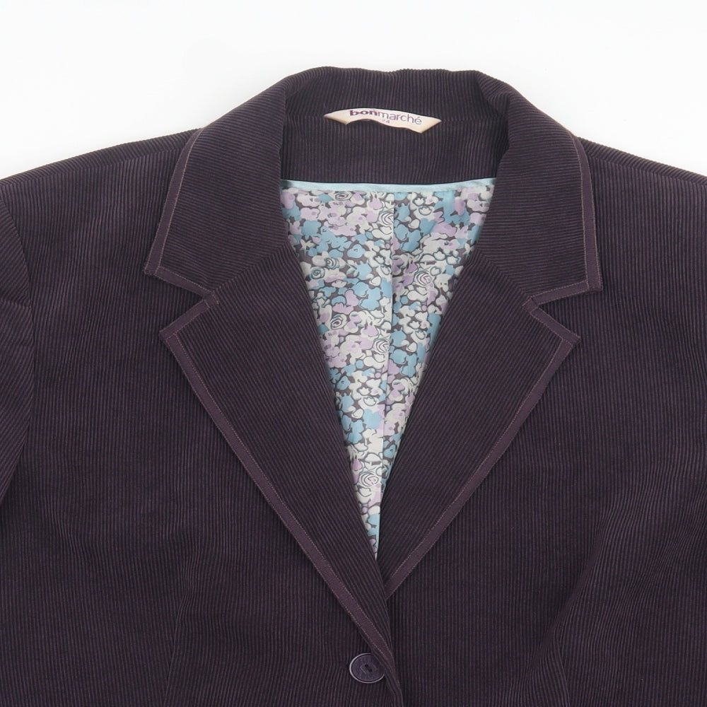 Bonmarché Womens Purple   Jacket Blazer Size 24  Button