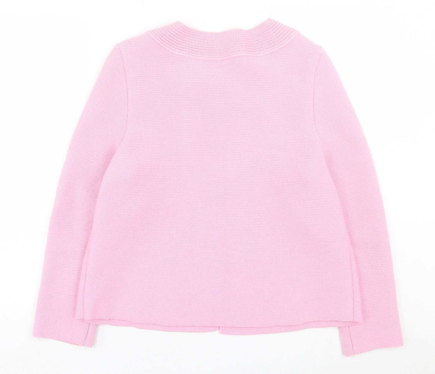Saint-James Womens Pink Crew Neck  Wool Cardigan Jumper Size 14