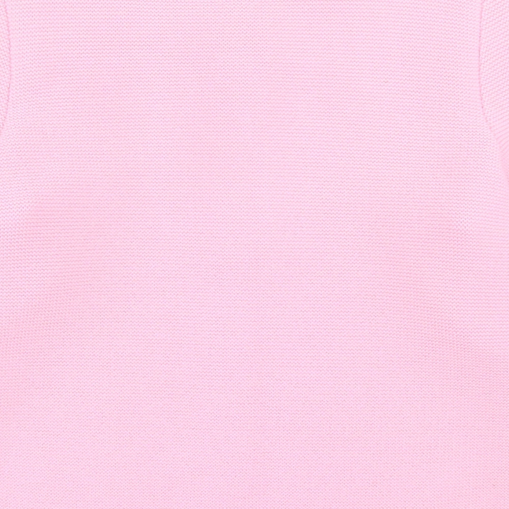 Saint-James Womens Pink Crew Neck  Wool Cardigan Jumper Size 14