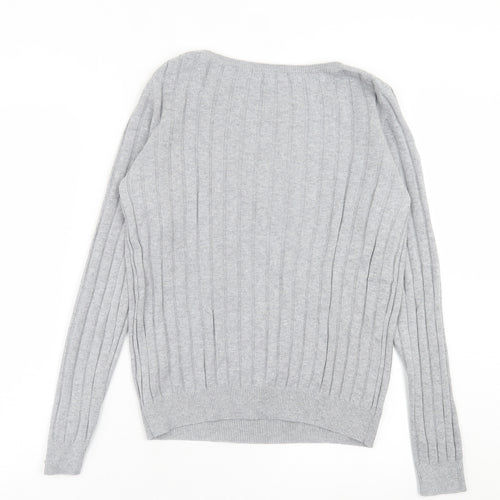 Uniqlo Womens Grey Crew Neck  Cotton Pullover Jumper Size M