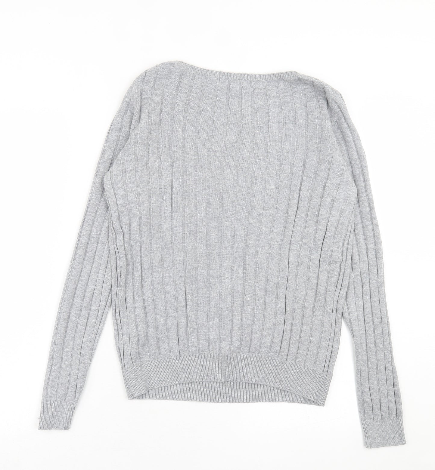 Uniqlo Womens Grey Crew Neck  Cotton Pullover Jumper Size M