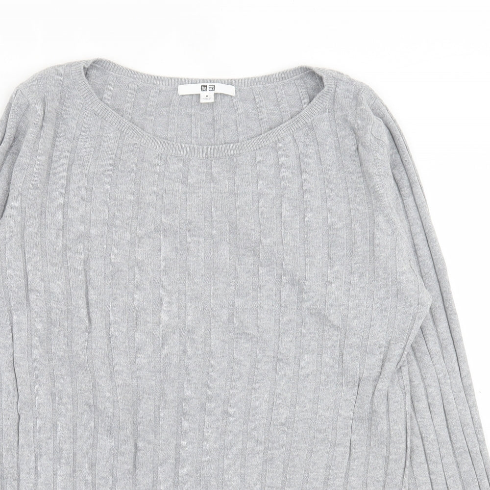Uniqlo Womens Grey Crew Neck  Cotton Pullover Jumper Size M
