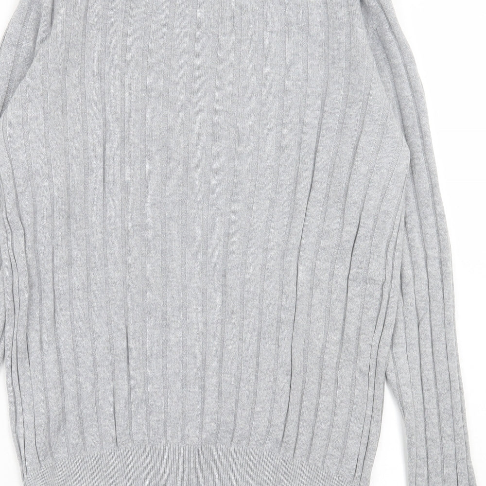 Uniqlo Womens Grey Crew Neck  Cotton Pullover Jumper Size M