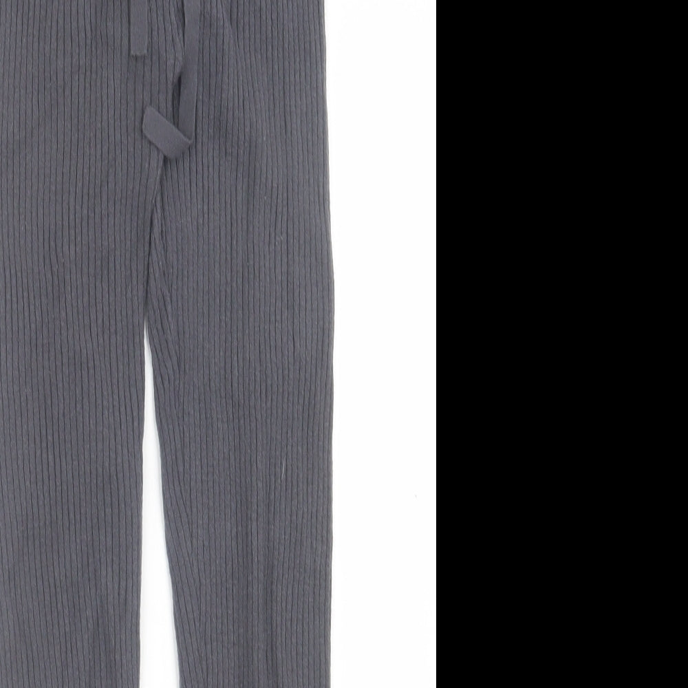 F&F Womens Green  Polyester Capri Trousers Size 8 L29 in Regular Tie - Ribbed fabric