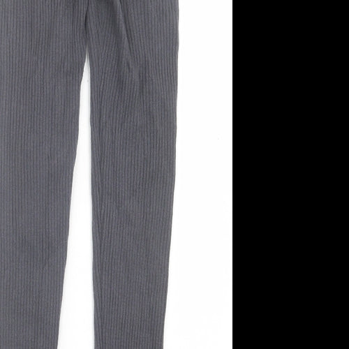 F&F Womens Green  Polyester Capri Trousers Size 8 L29 in Regular Tie - Ribbed fabric