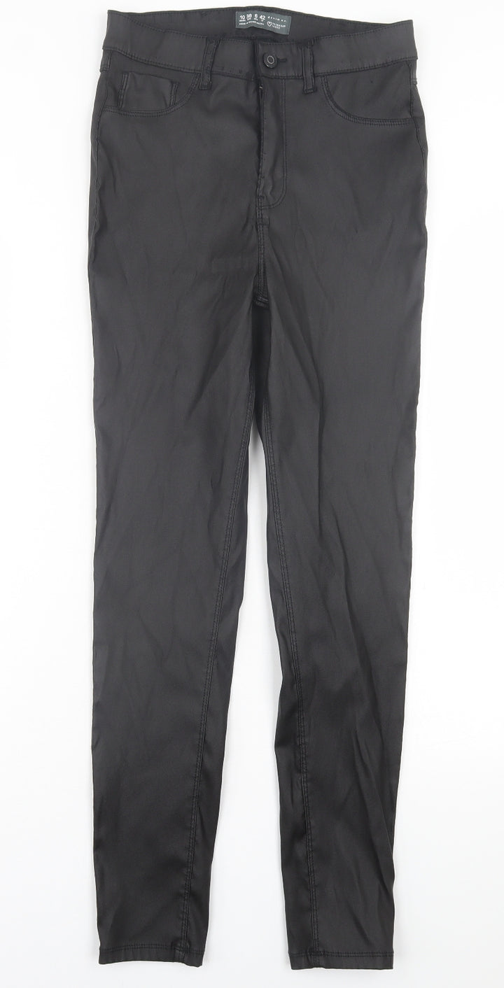 Denim & Co. Womens Black  Polyester Skinny Jeans Size 10 L28 in Regular Button
