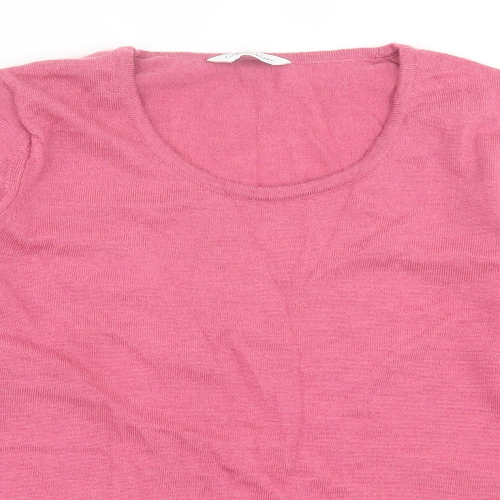 David Neiper Womens Pink Crew Neck  Wool Pullover Jumper Size 14