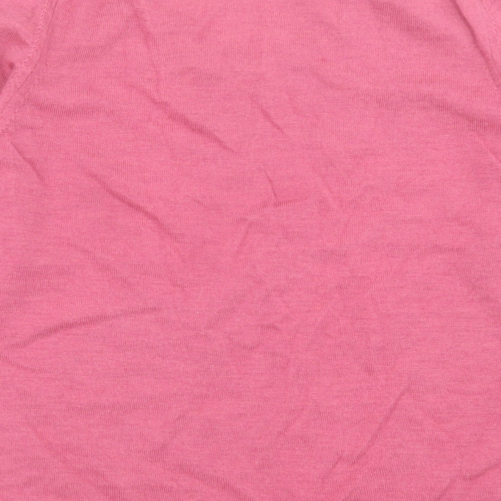 David Neiper Womens Pink Crew Neck  Wool Pullover Jumper Size 14