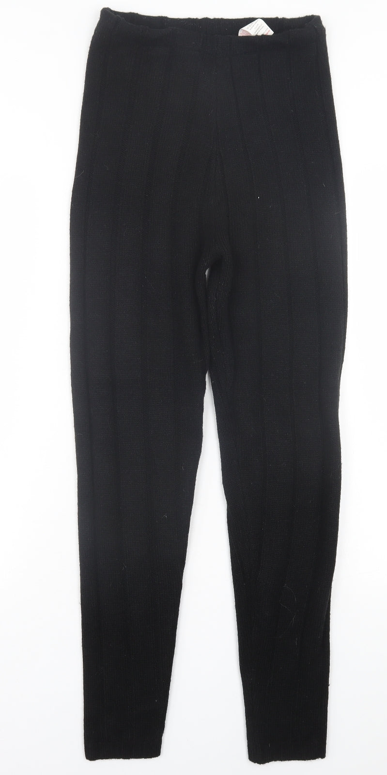 PRETTYLITTLETHING Womens Black  Acrylic Capri Leggings Size S L29 in