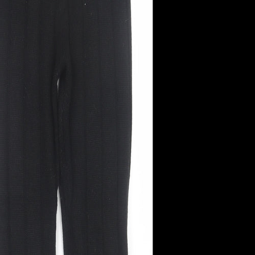 PRETTYLITTLETHING Womens Black  Acrylic Capri Leggings Size S L29 in