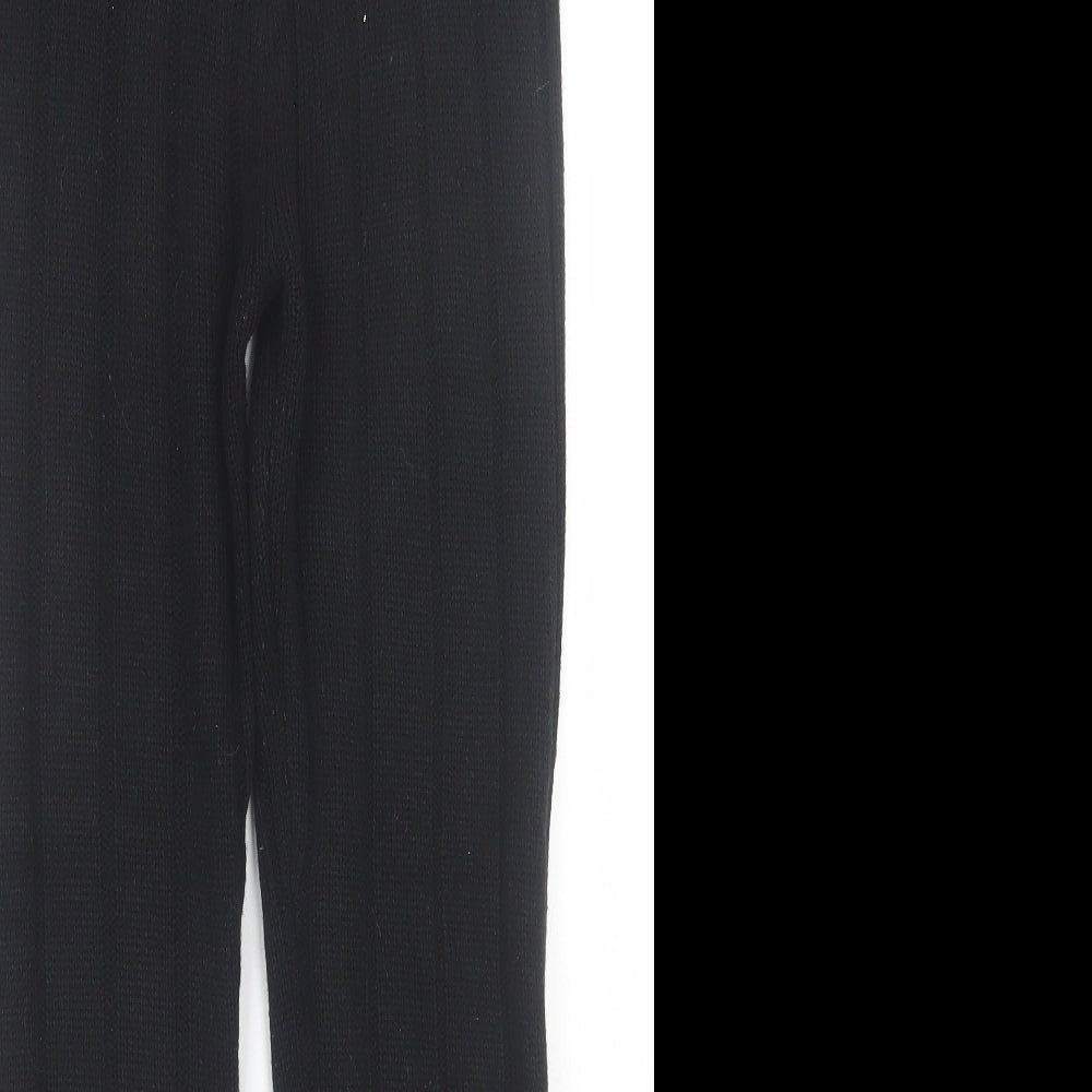PRETTYLITTLETHING Womens Black  Acrylic Capri Leggings Size S L29 in