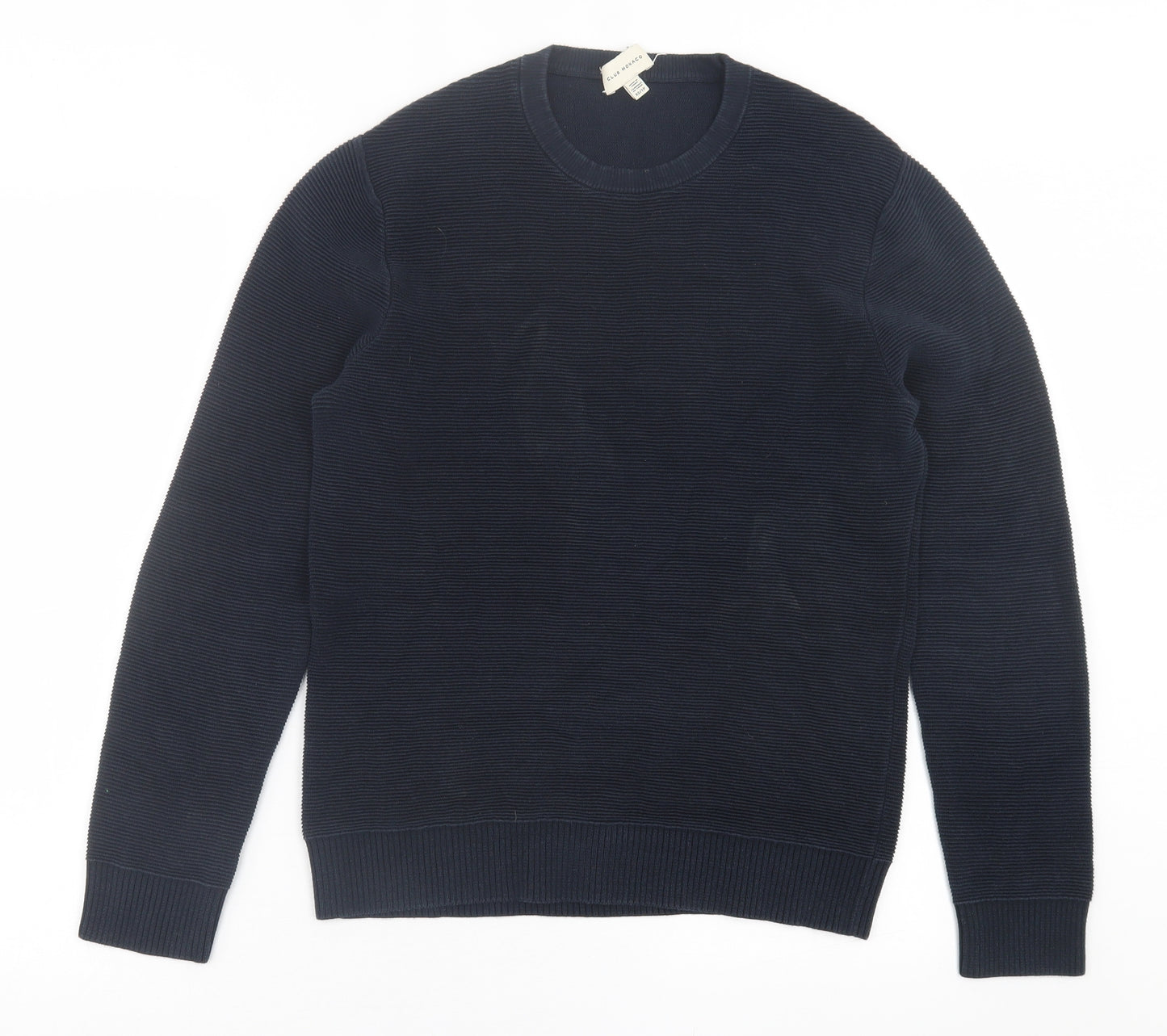 club manaco Mens Blue Crew Neck  Cotton Pullover Jumper Size XS
