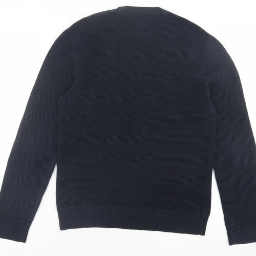 club manaco Mens Blue Crew Neck  Cotton Pullover Jumper Size XS