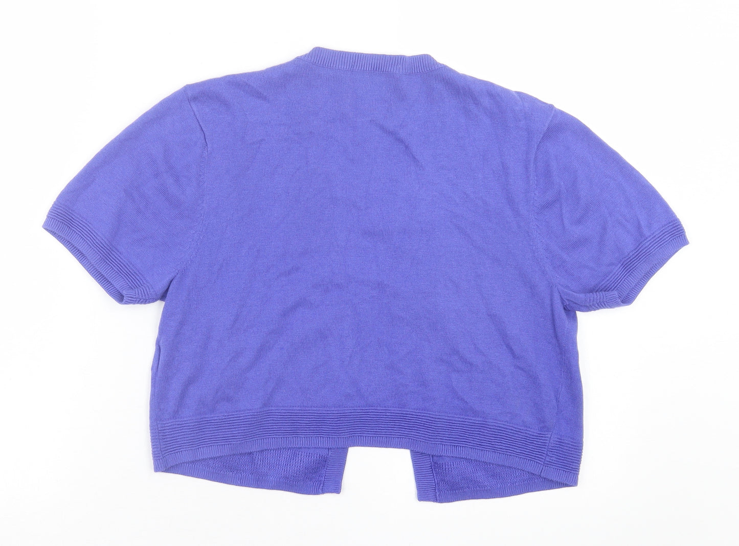 TU Womens Purple V-Neck  Cotton Cardigan Jumper Size 16