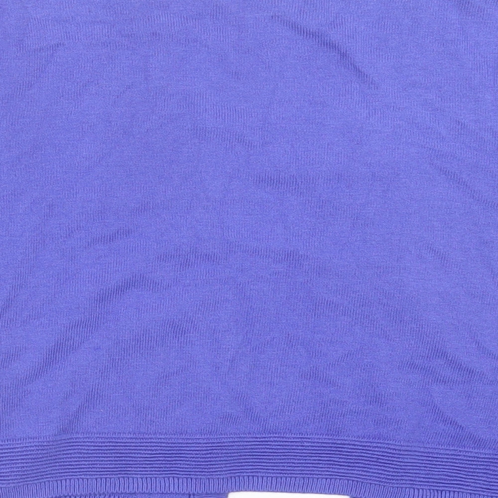 TU Womens Purple V-Neck  Cotton Cardigan Jumper Size 16